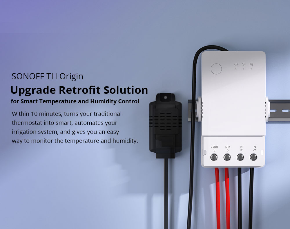 SONOFF TH Elite WiFi Smart Switch with Waterproof Temperature Humidity  Sensor