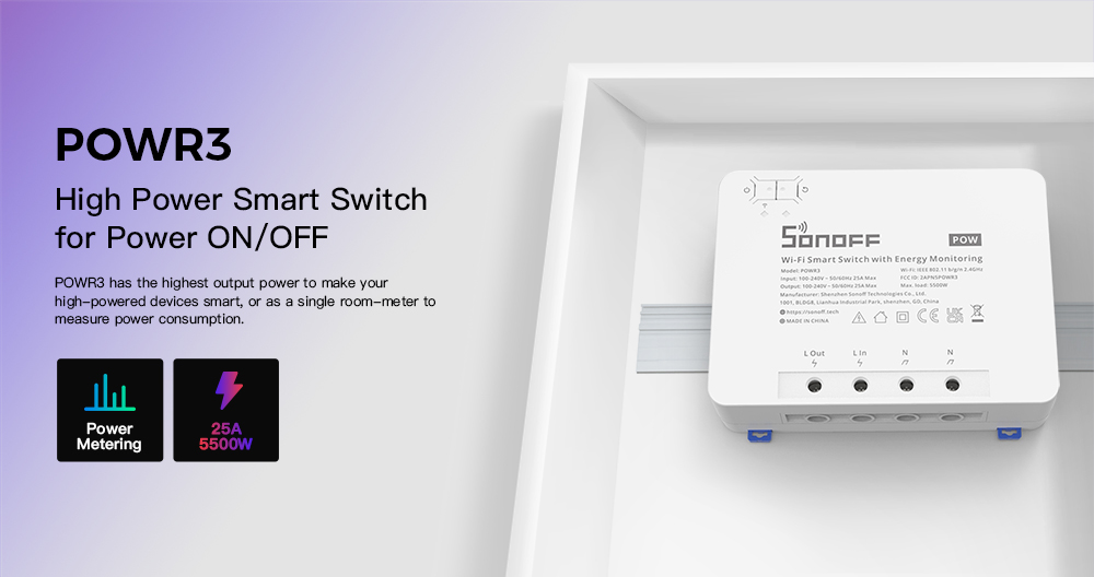 SONOFF POWR3 High Power Smart Switch 8