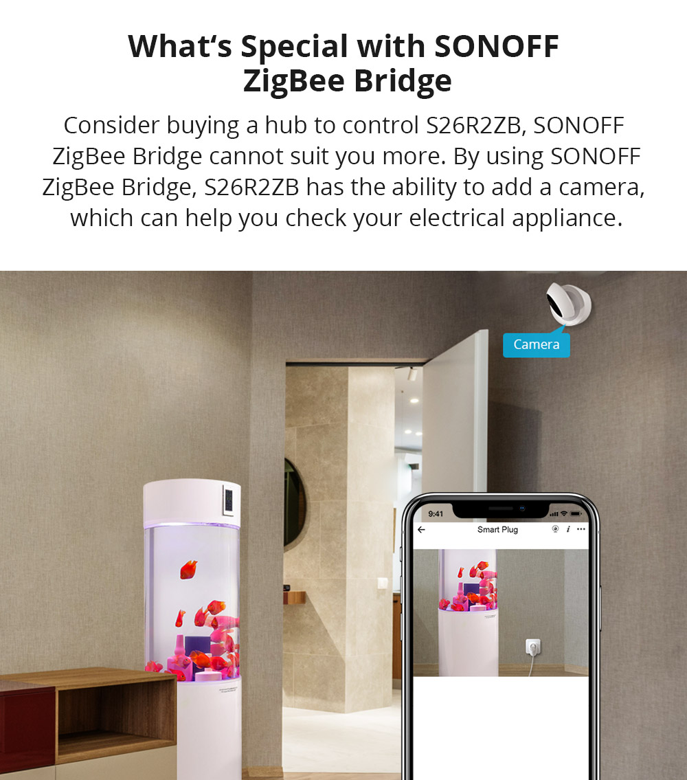 SONOFF S26R2ZBTPE-FR - Prise ZigBee ON/OFF 16A avec prise française,  compatible Philips Hue et Smartthings 
