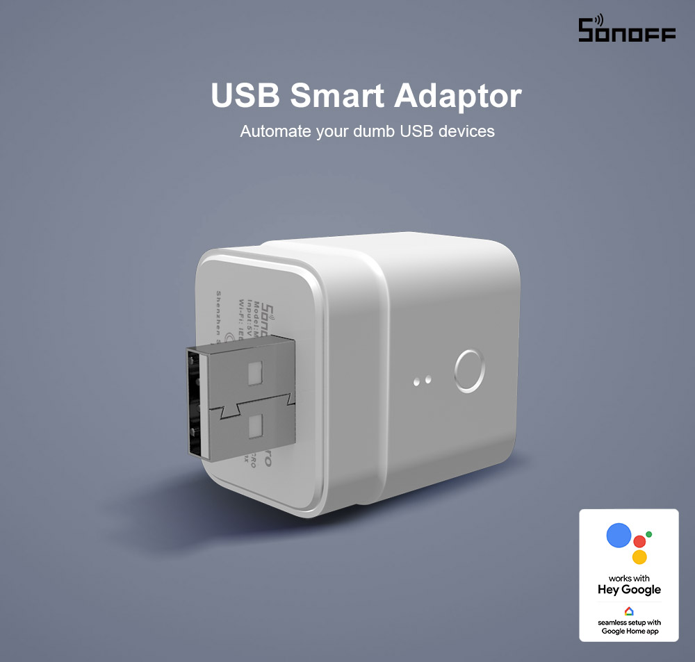 SONOFF Micro-MFG – 5V Wireless USB Smart Adaptor 16