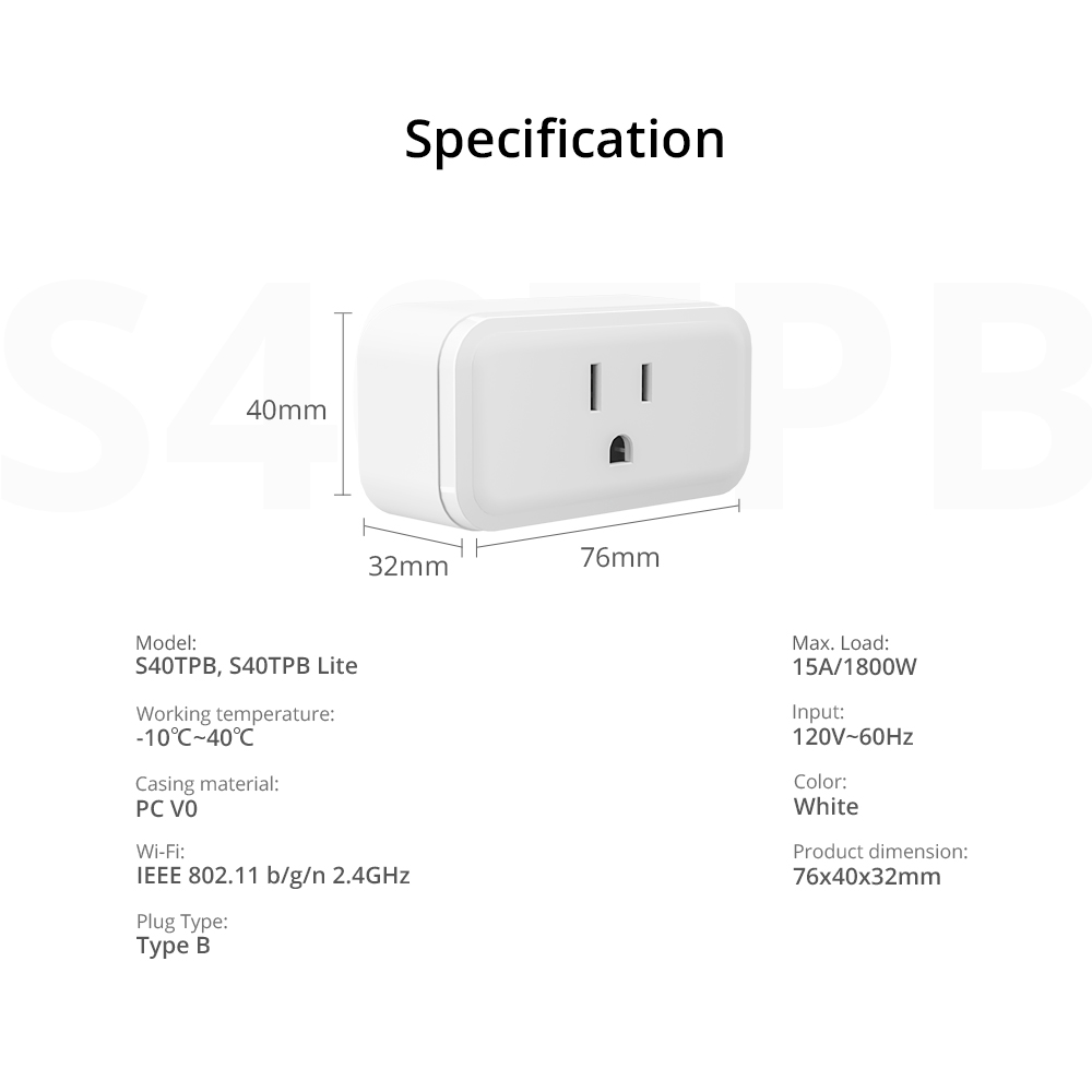 SONOFF iPlug Series Wi-Fi Smart Plug – S40 & S40 Lite 109