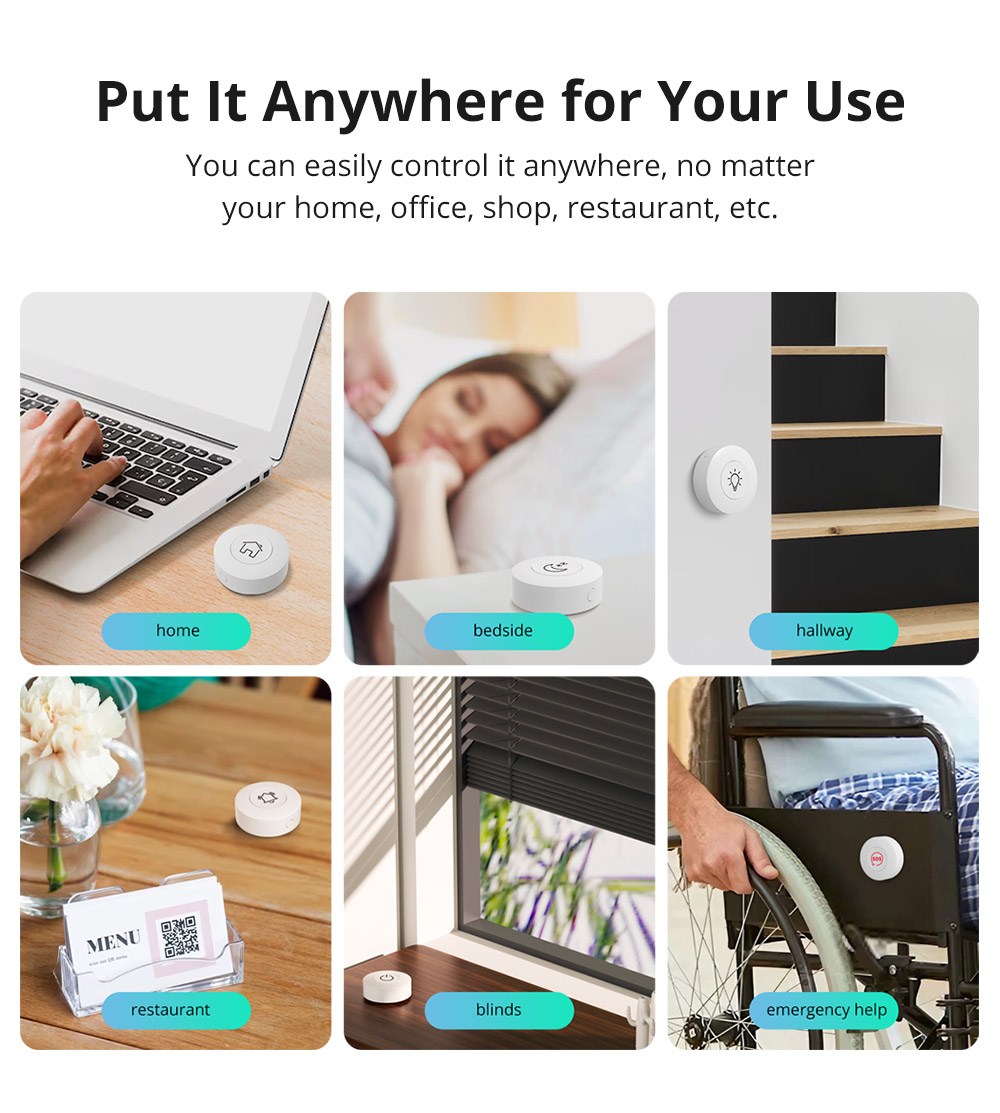 Pulsante Intelligente Zigbee SNZB-01P: Telecomando Wireless Per Scene E Routine, Pulsante Di Emergenza