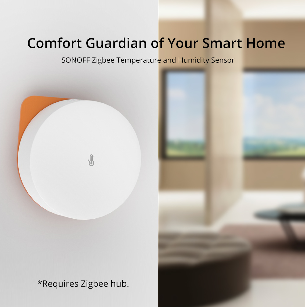 SONOFF SNZB-02P ZigBee 3.0 Temperature & Humidity Sensor – 2 Pack, APP Monitor, Alexa/Google