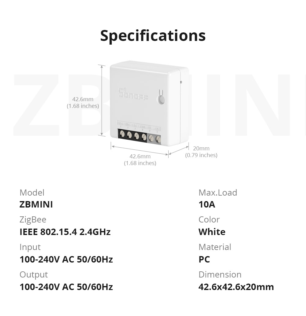 SONOFF ZBMINI Zigbee Two Way Smart Switch 124