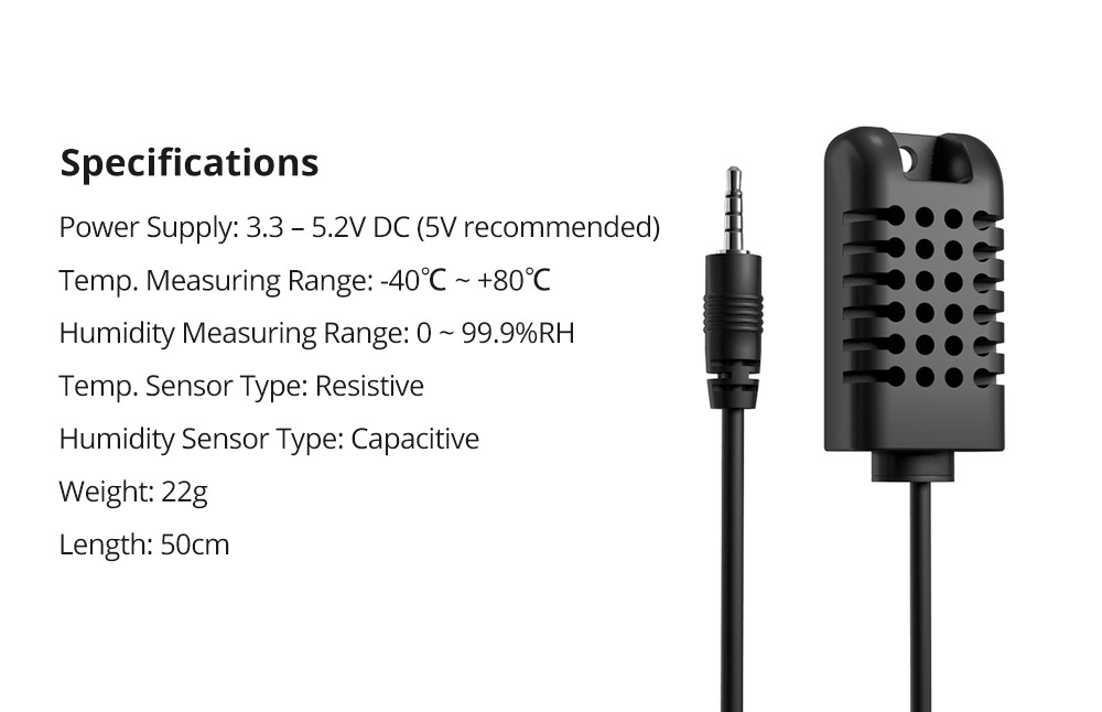 SONOFF AM2301 Temp and Humi Sensor of 2.5mm Audio Jack 5